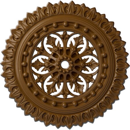 Ekena Millwork Sellek Ceiling Medallion (Fits Canopies up to 1 1/8"), 18 1/2"OD x 7/8"ID x 1 1/2"P, Smokey Topaz CM18SKSTF